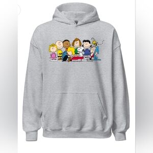 Gray Hoodie with Cartoon Characters